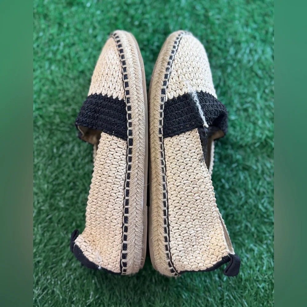 ZARA‎ Beige and Black Woven Espadrilles Size 40